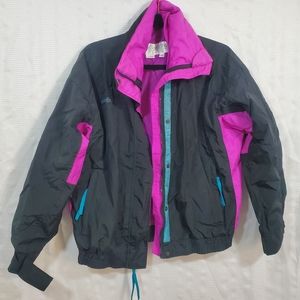 VINTAGE 1990s COLUMBIA BUGABOO Jacket Black Pink Teal